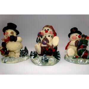 Vintage Christmas Village Trio Snowmen Windsor Collection Snowman Collectibles